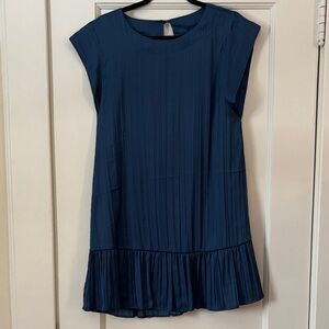 Silky Blue Shift Dress